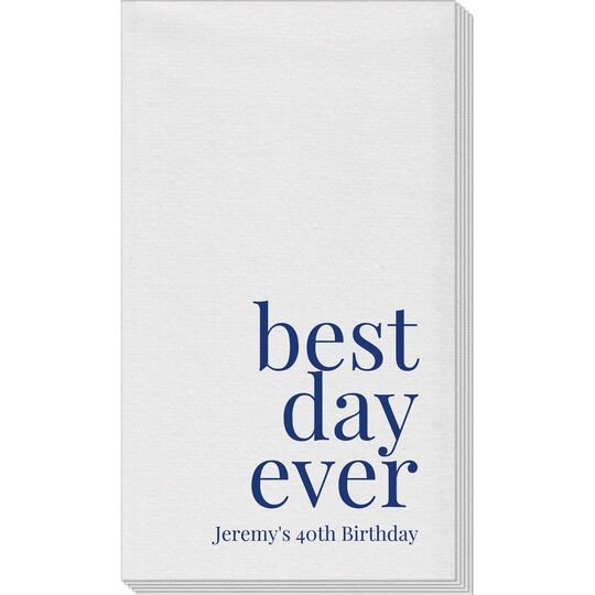 Best Day Ever Big Word Linen Like Guest Towels
